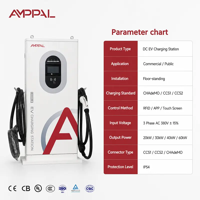 30kW Smart Integrated DC Fast EV Charger for Hotels & Offices